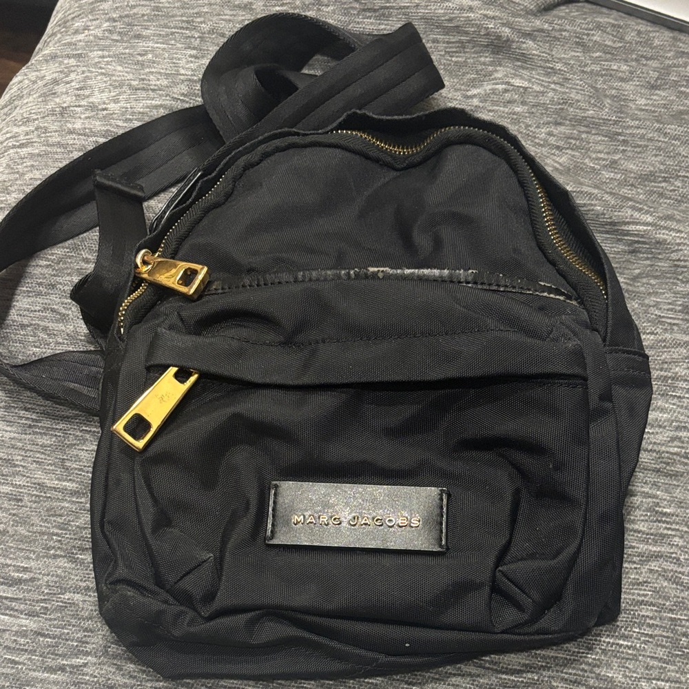 Marc Jacobs Black and Gold Accent Backpack